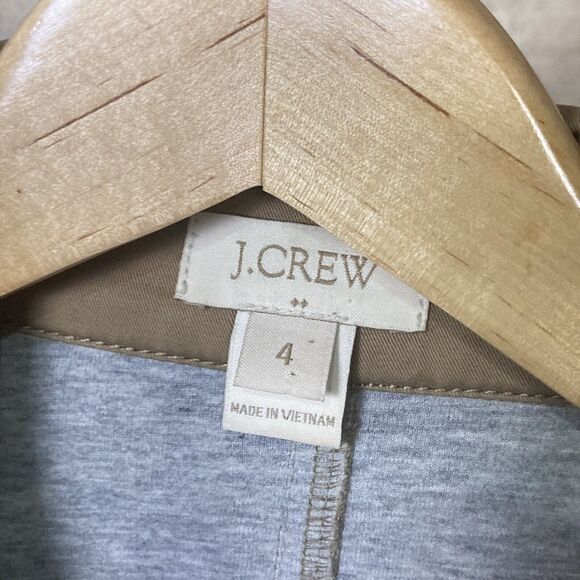 J CREW Factory $168 Bonded Trench Coat C8511 Long Jacket Khaki Tan Womens Size 4 - Picture 3 of 9